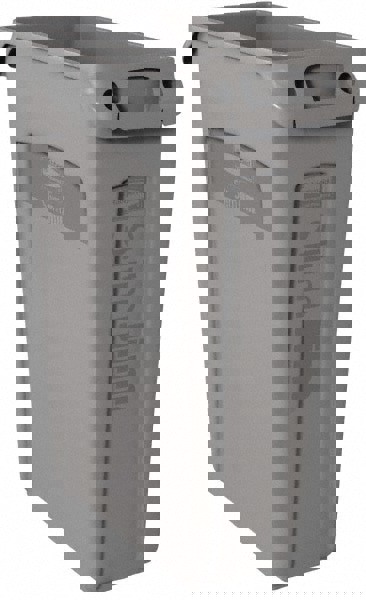 Slim Jim with Venting Channels, 23 gal, Plastic, Gray